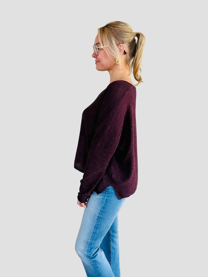 Dolphin Knit Sweater - Midnight Plum
