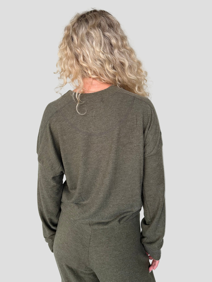 Marty Crew Neck Pullover - Topiary