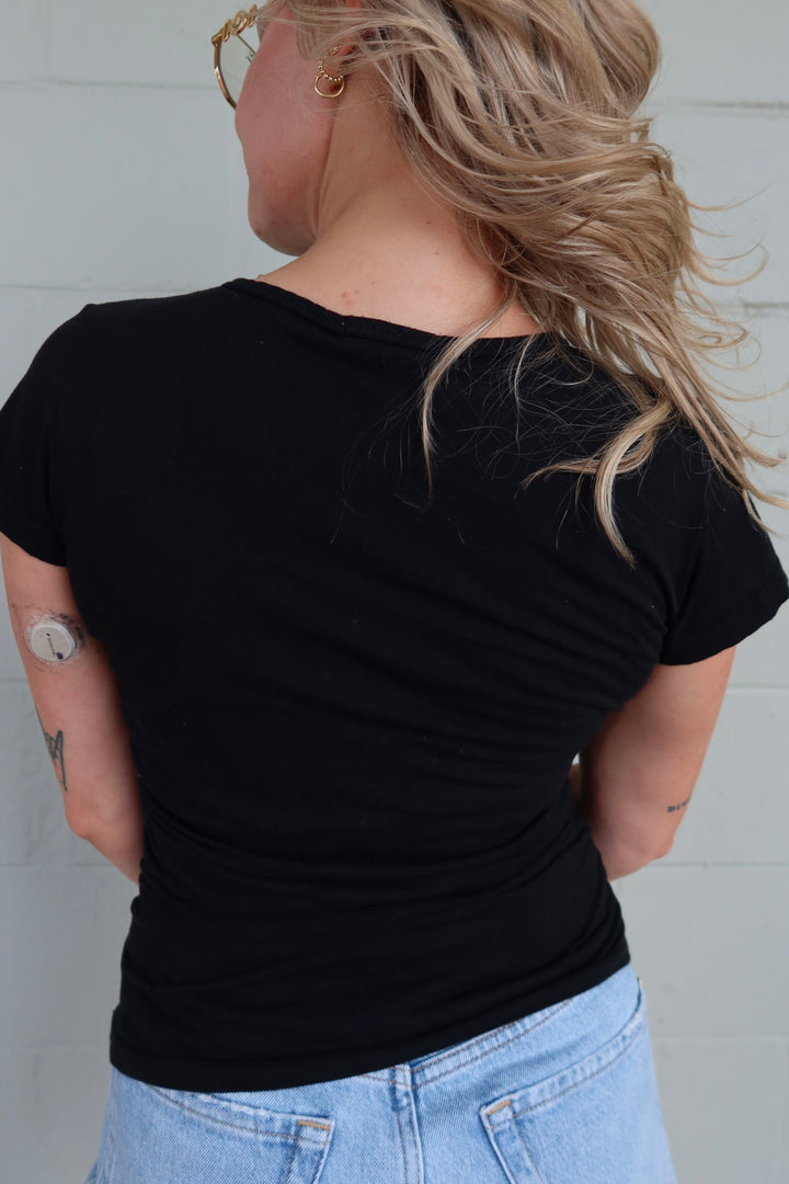 Millie Crew Neck Tee  - Black