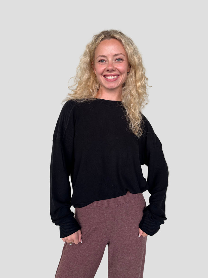 Marty Crew Neck Pullover - Black