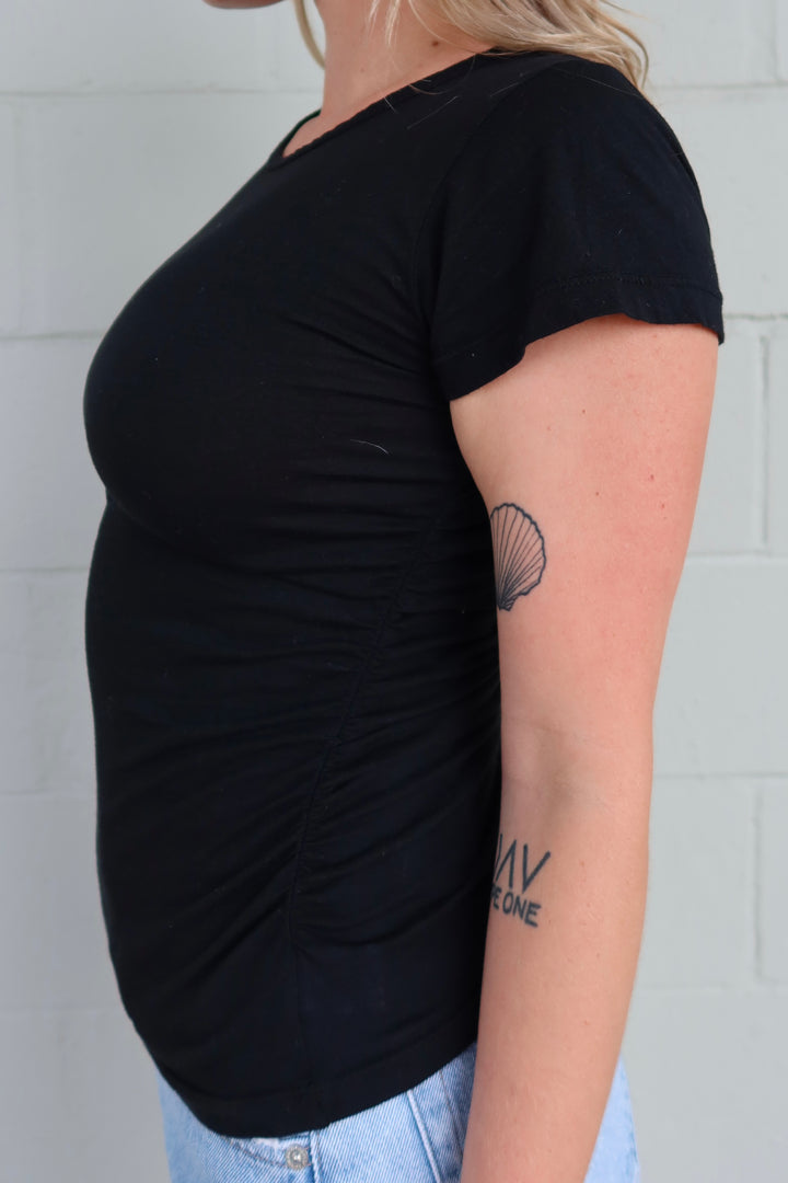 Millie Crew Neck Tee  - Black