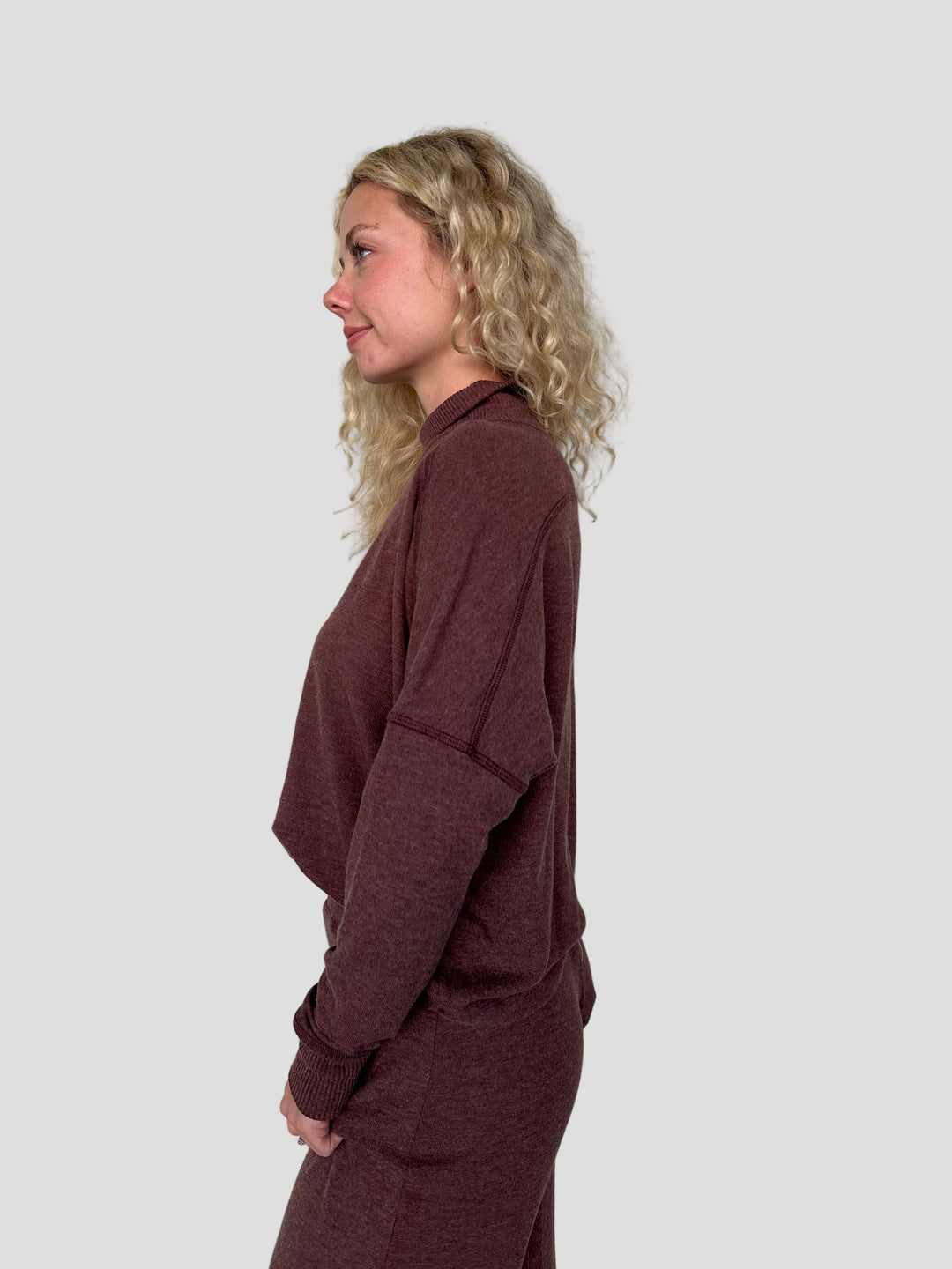 Frida Mock Neck Top - Espresso