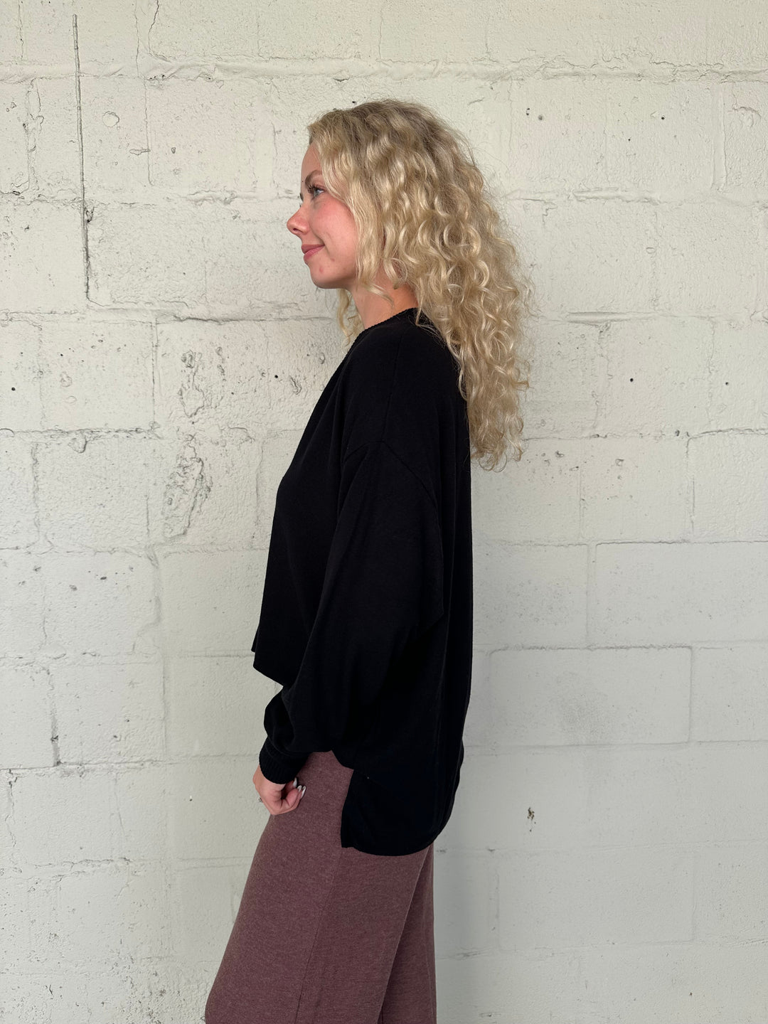 Athena V Neck Tunic - Black