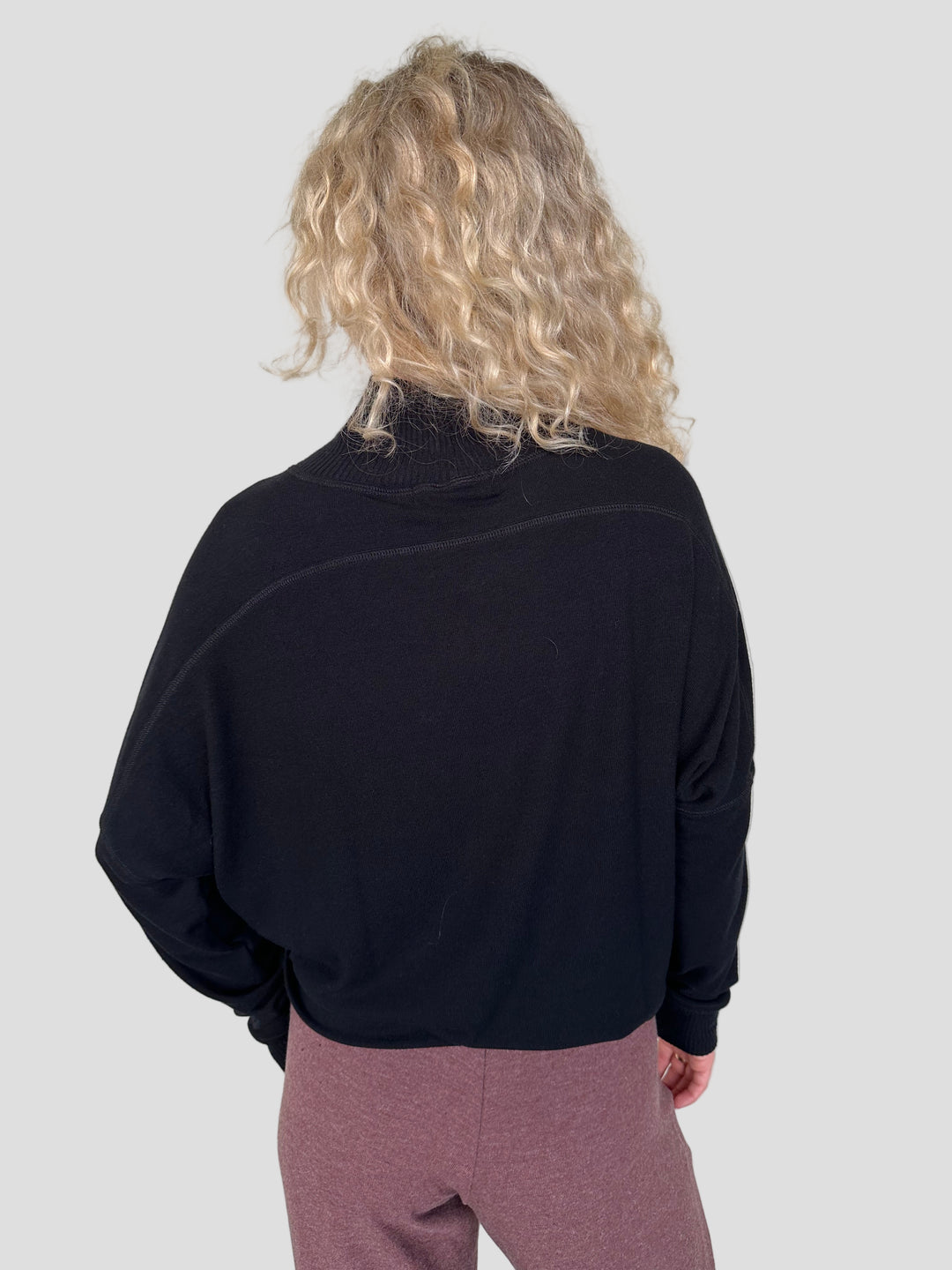 Frida Mock Neck Top - Black