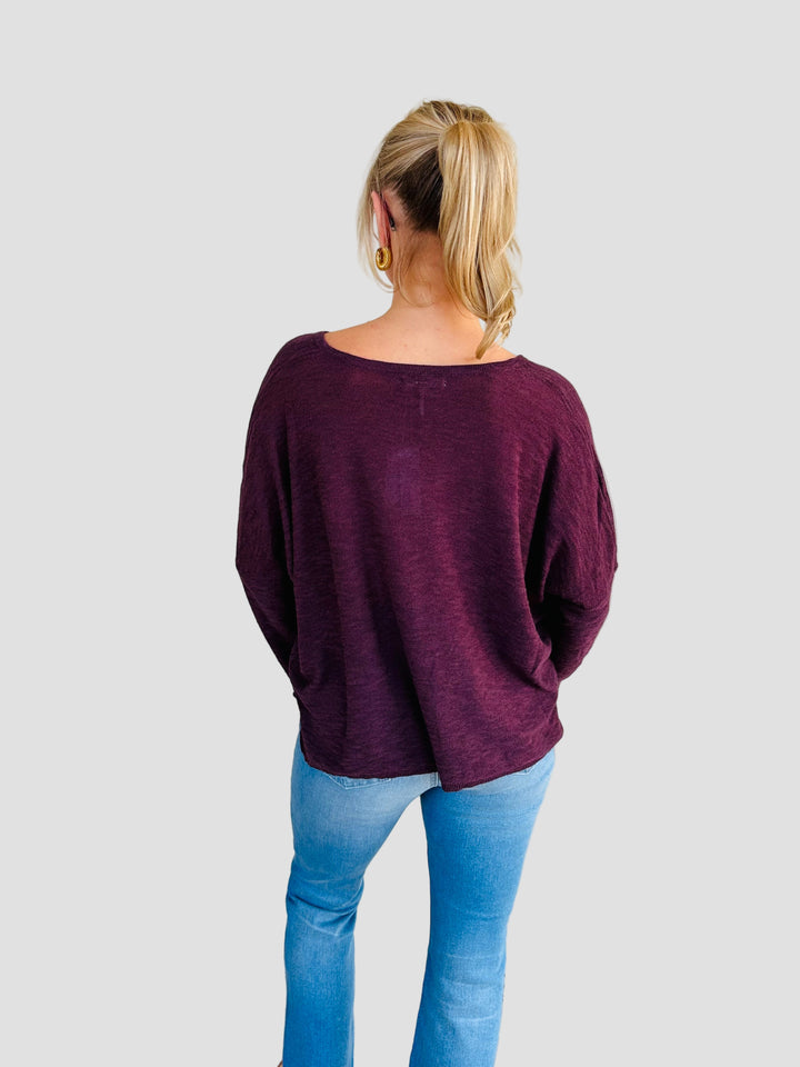 Dolphin Knit Sweater - Midnight Plum