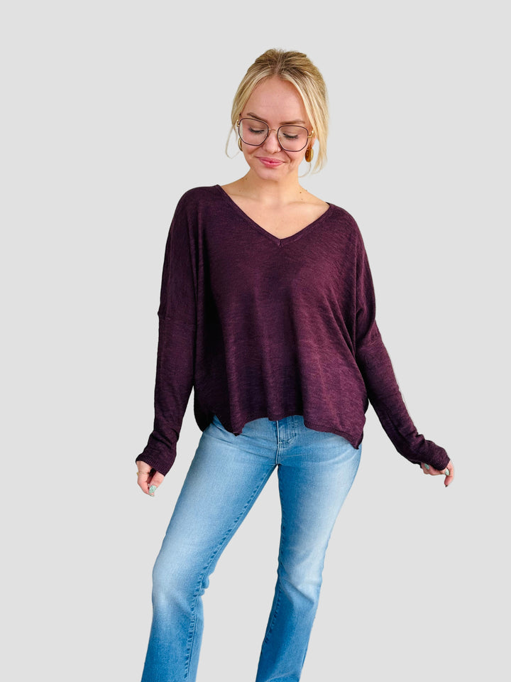 Dolphin Knit Sweater - Midnight Plum