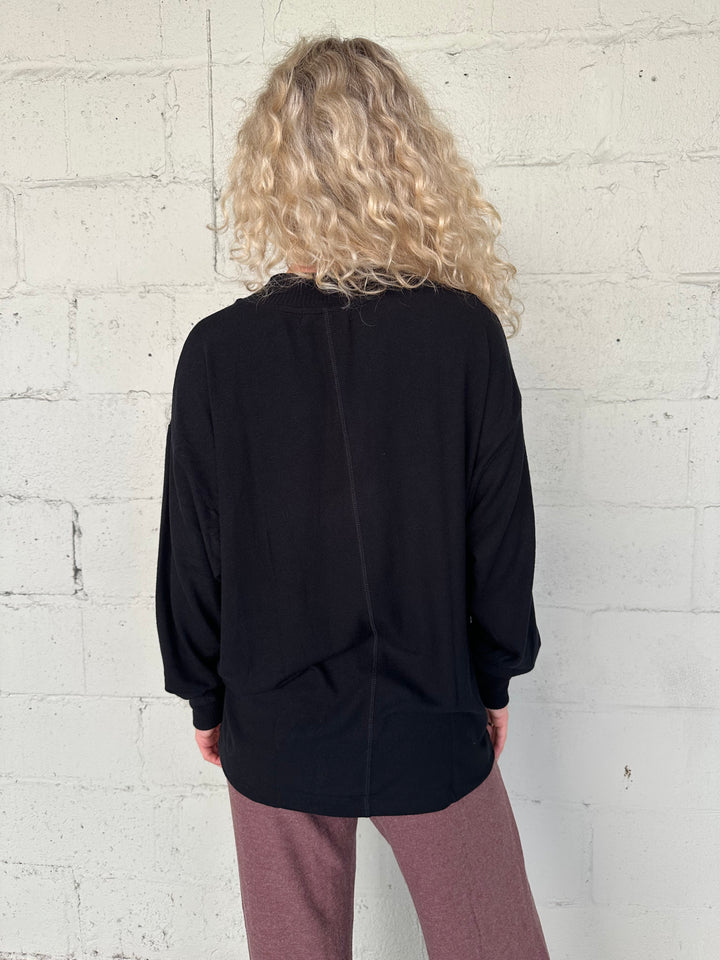 Athena V Neck Tunic - Black