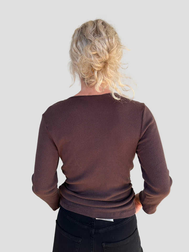 Sylvie Shirred Side Tee - Java