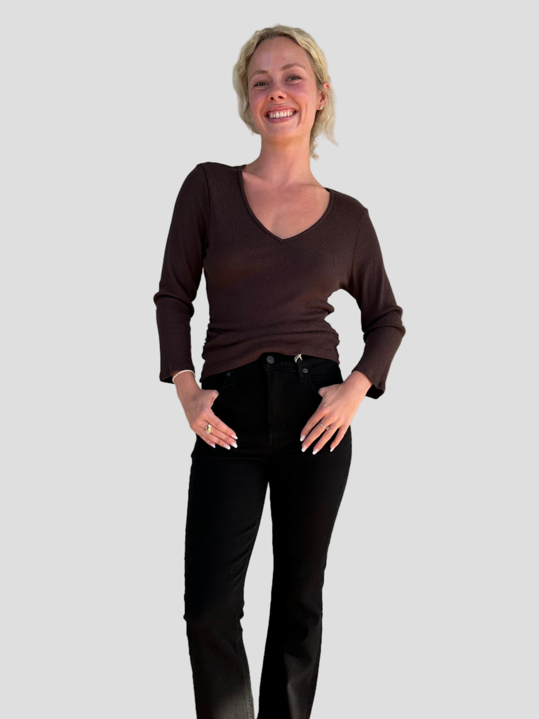 Sylvie Shirred Side Tee - Java