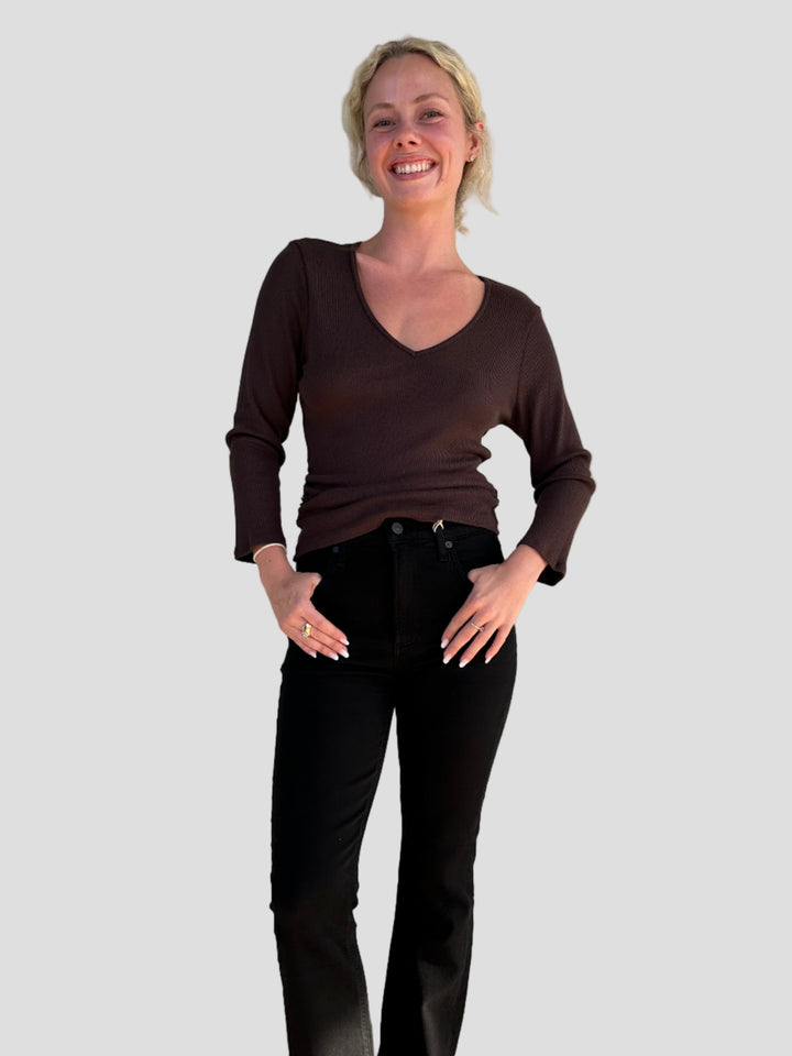 Sylvie Shirred Side Tee - Java