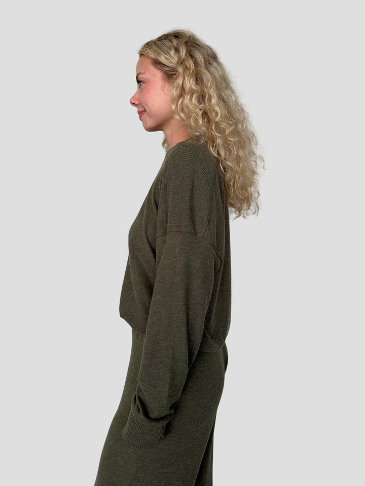 Marty Crew Neck Pullover - Topiary