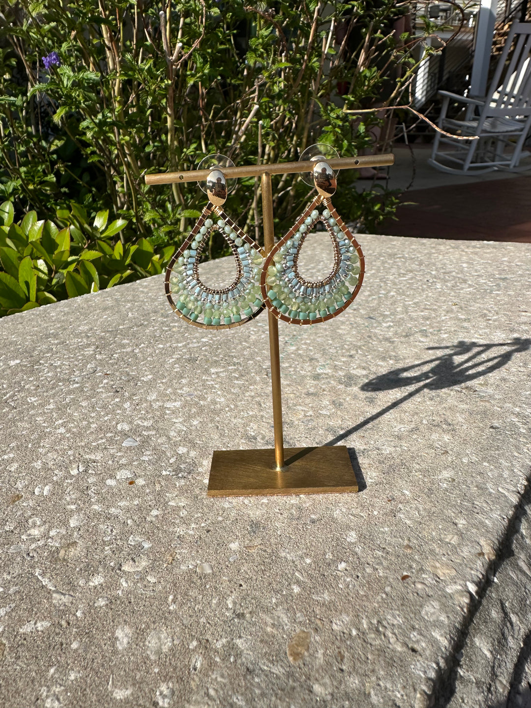 Green Bead Earring