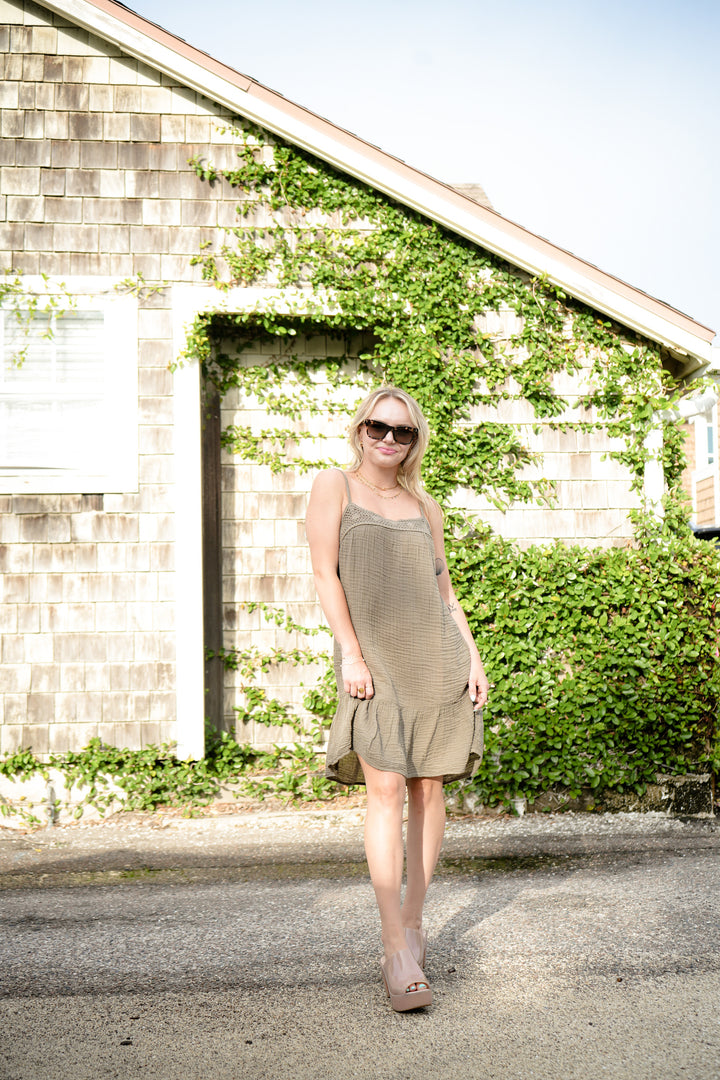 Olive Emree Gauze Mini Dress