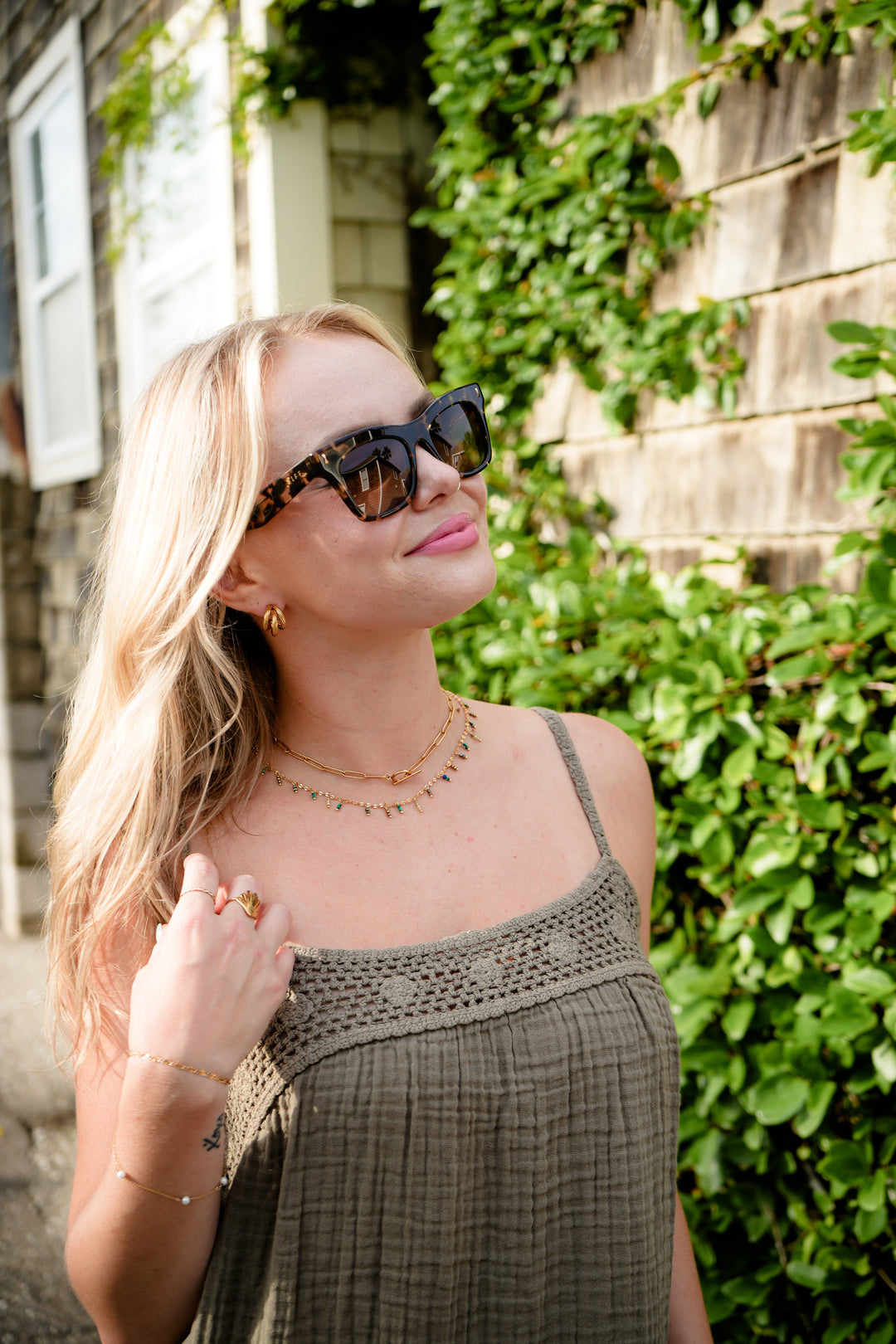 Olive Emree Gauze Mini Dress