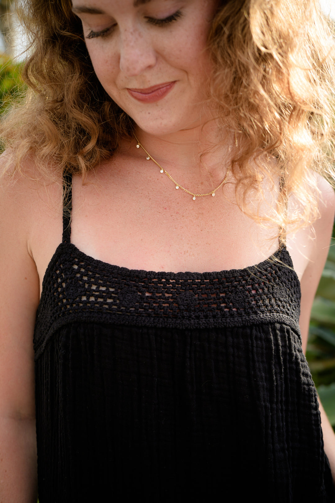 Black Emree Gauze Mini Dress