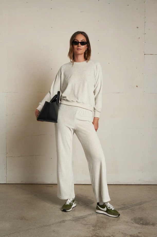 Alex Velour Pant - Oatmeal