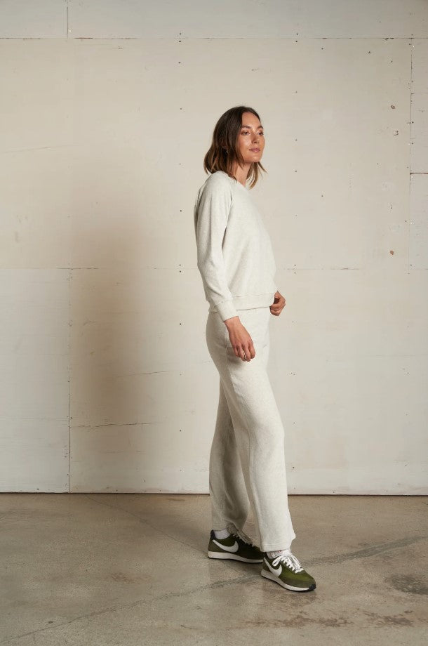 Alex Velour Pant - Oatmeal