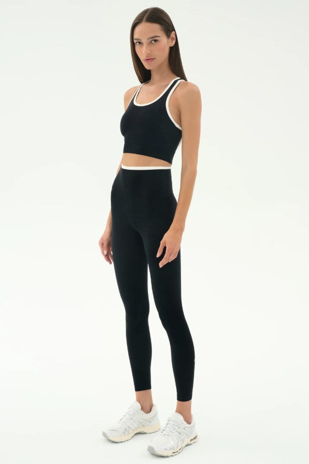 Dual High Waist Airweight 7/8th Legging - Black/White