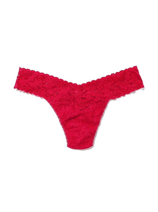 Signature Lace Original Rise Thong - Beet Juice