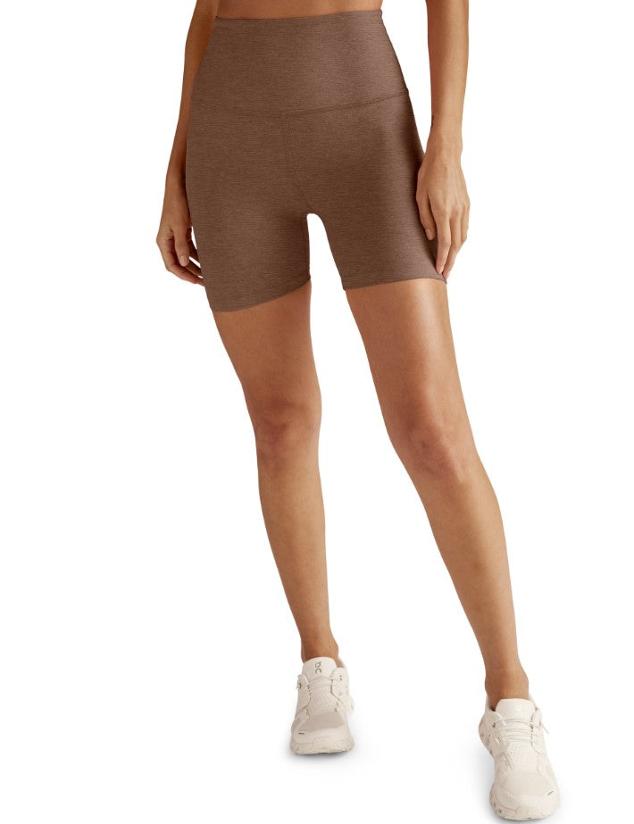 True Chocolate Heather Spacedye Keep Pace Biker Short
