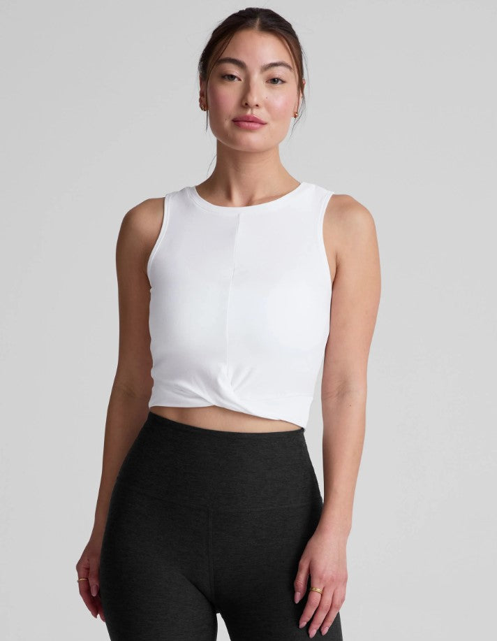 Cloud White Featherweight Center Stage Crop Tank