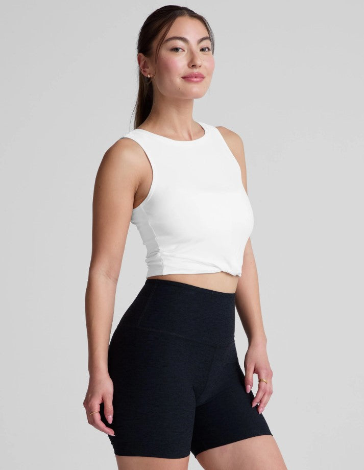 Cloud White Featherweight Center Stage Crop Tank