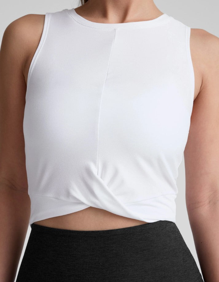 Cloud White Featherweight Center Stage Crop Tank