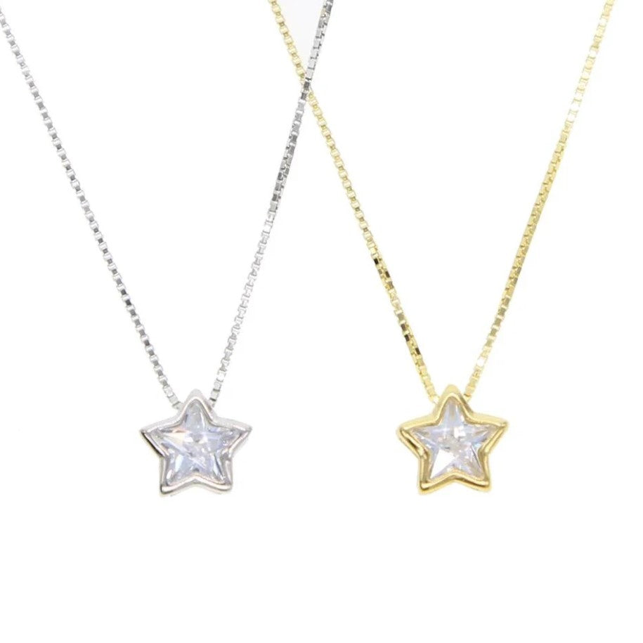 Cz Star Bezel Necklace