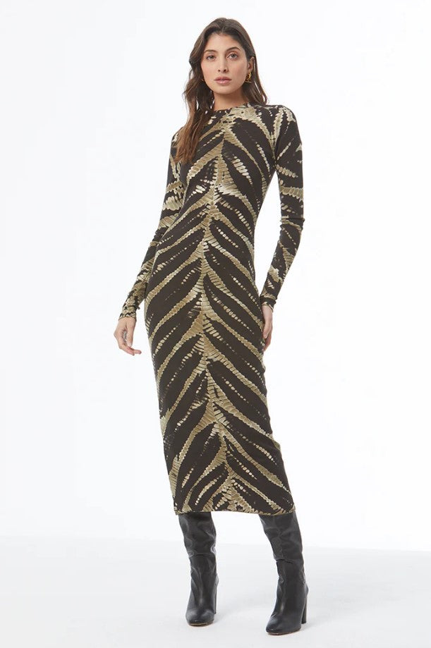 Dax Midi Dress - Black Savannah Wash