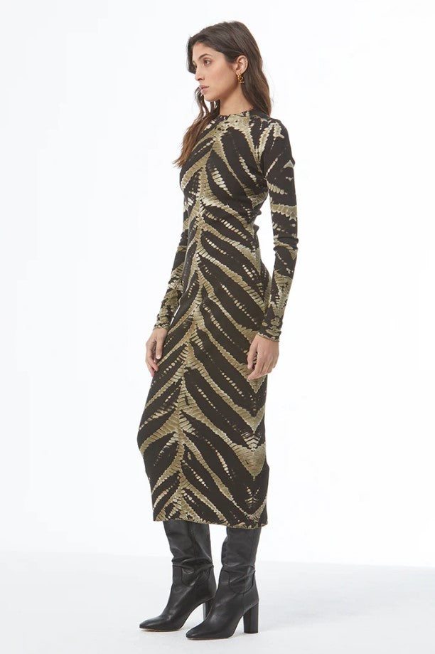 Dax Midi Dress - Black Savannah Wash