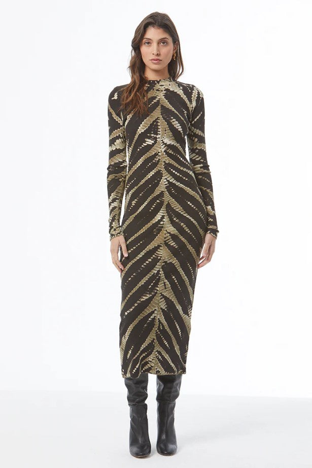 Dax Midi Dress - Black Savannah Wash