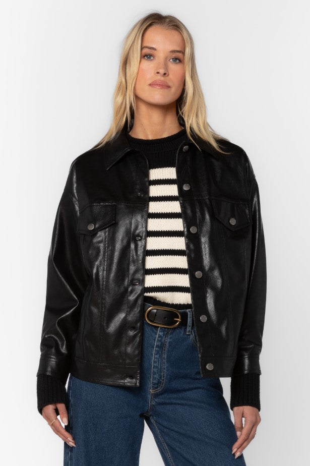 Echo Faux Leather Jacket - Black