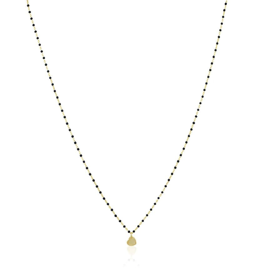 Elsa Mini Heart Necklace Black