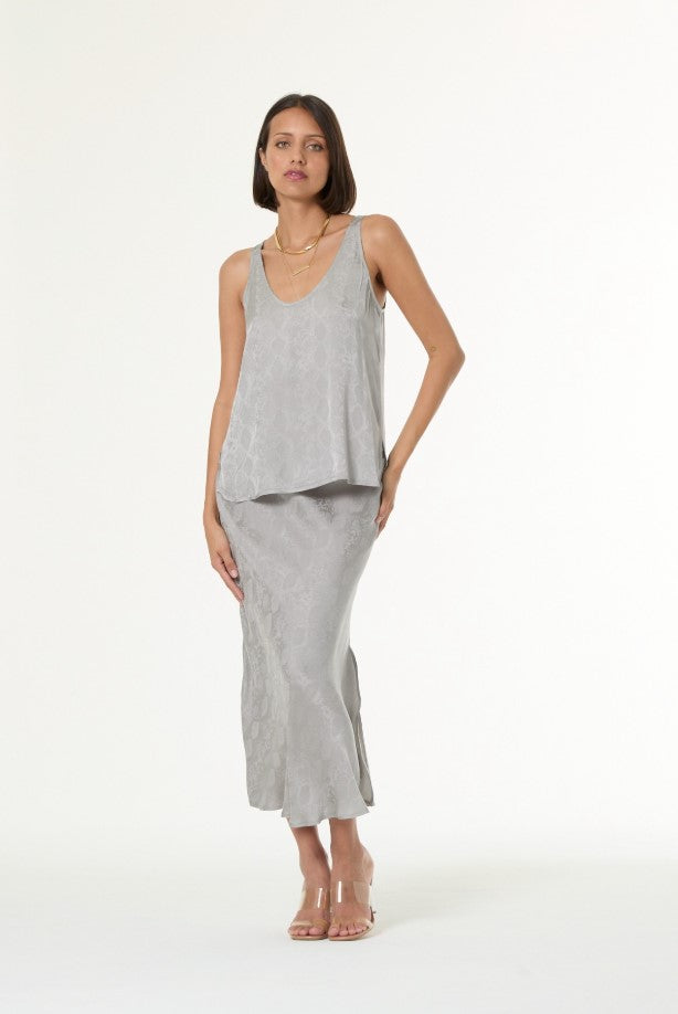Felicity Jacquard Skirt - Silver