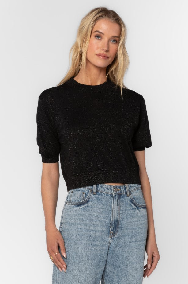 Fendy Metallic Sweater - Black/Silver