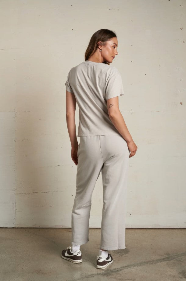 Hendrix Boxy V Neck Tee - Silver
