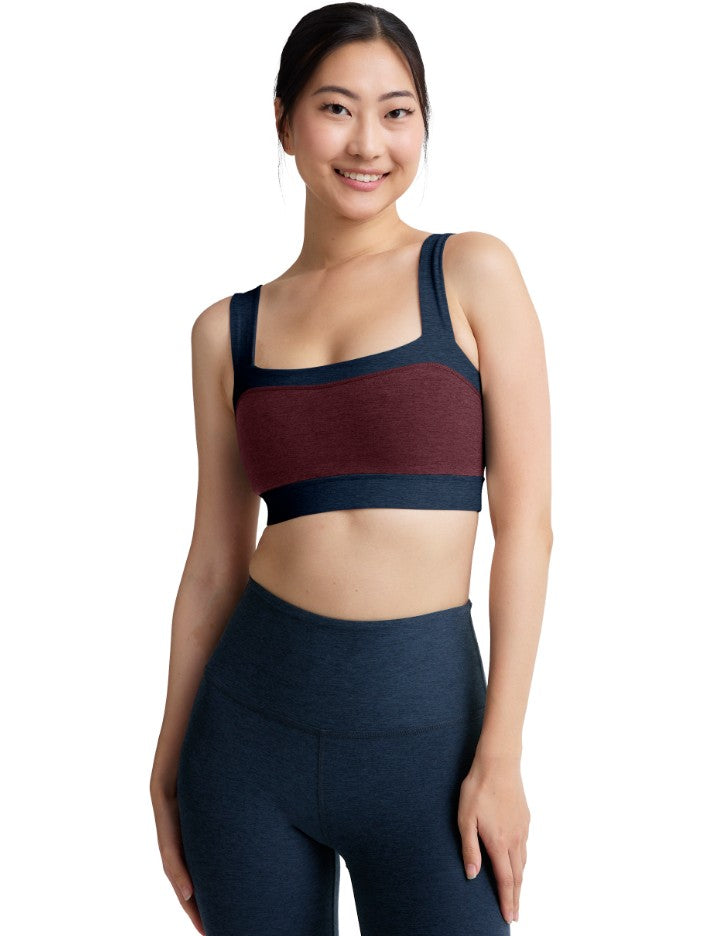 Spacedye Horizon Colorblock Bra - Midnight Burgundy Heather