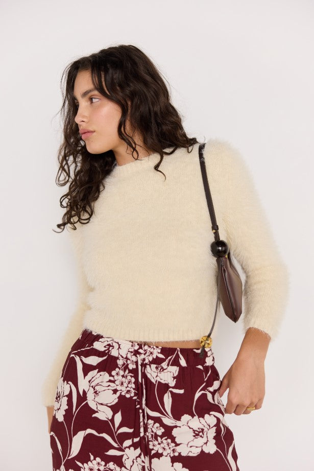 Irena Fluffy Sweater - Cream