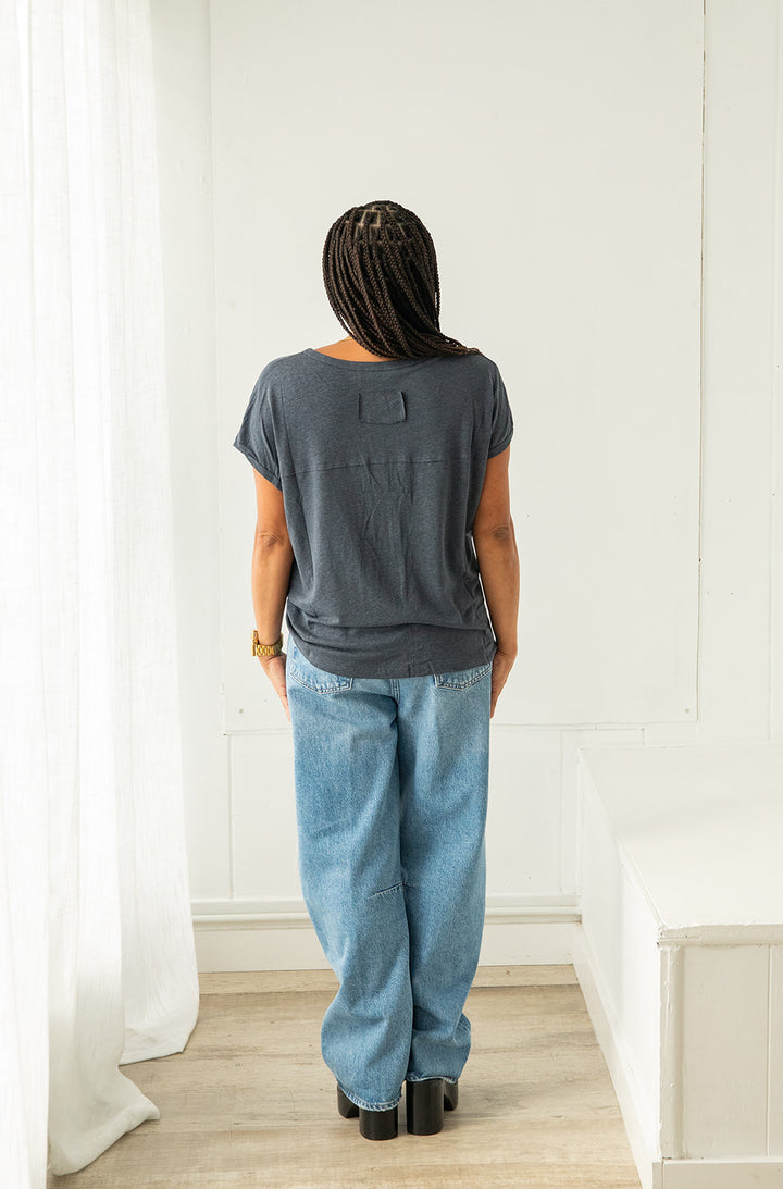 Slub Oversized Tee - Black