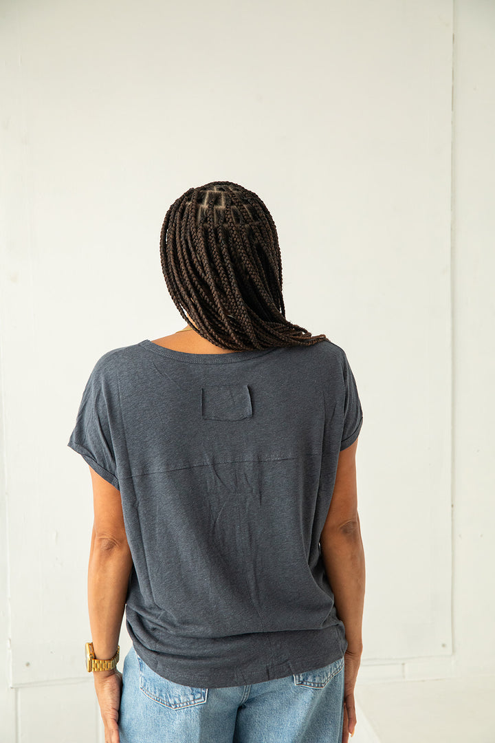 Slub Oversized Tee - Black