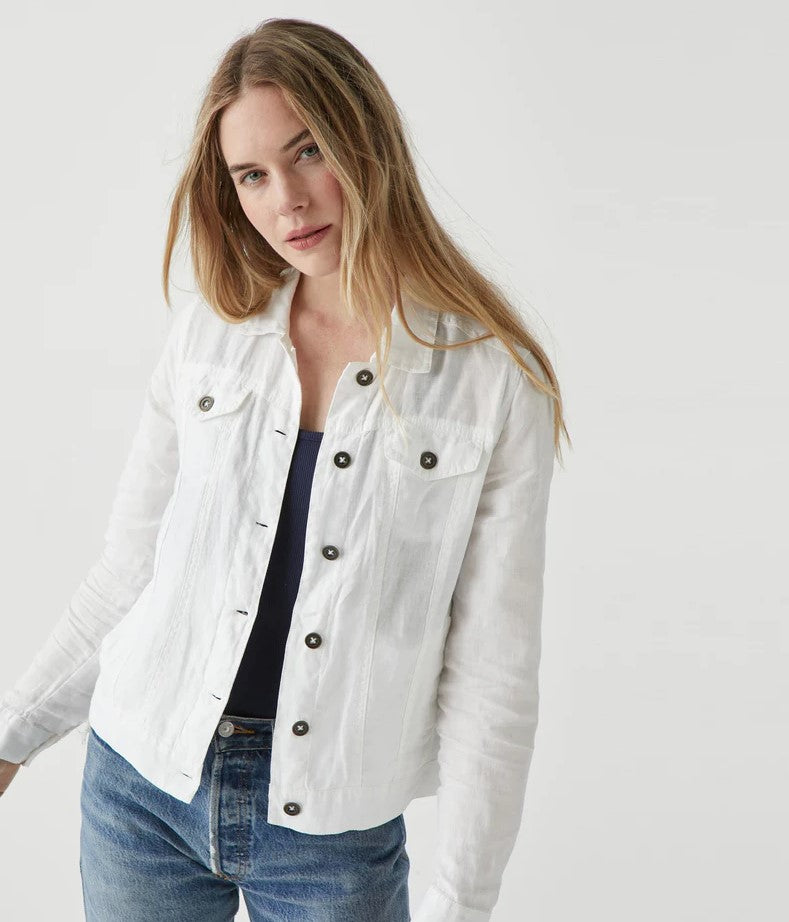 Womens linen jean on sale jacket