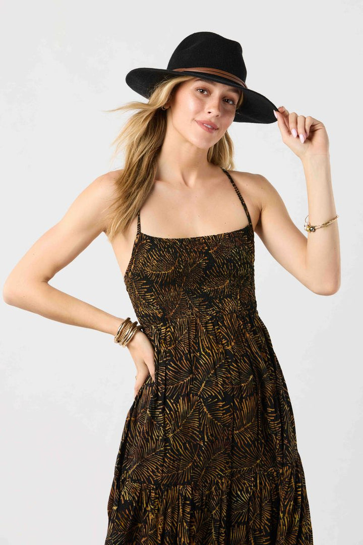 Kailani Maxi Dress - Batik Palms Black