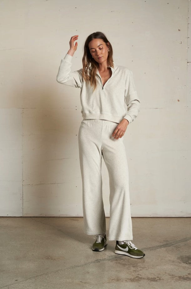 Kiva Velour 1/4 Zip - Oatmeal