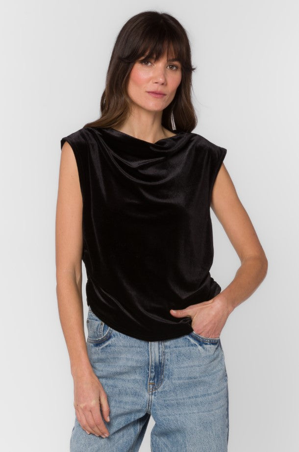 Lavali Velvet Top - Pure Black