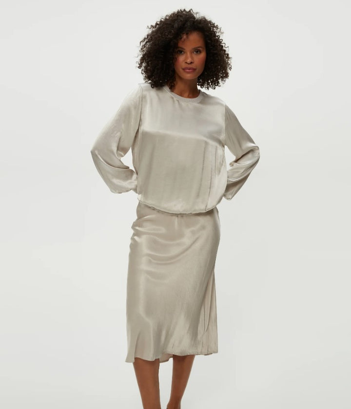 Cement Leila Bias Cut Skirt