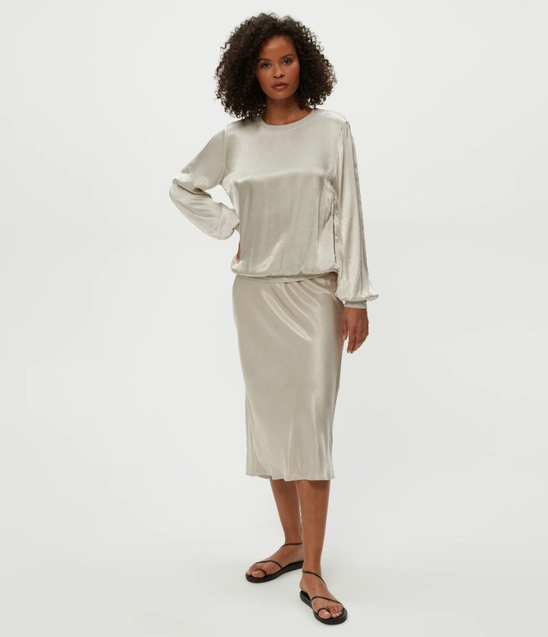 Cement Leila Bias Cut Skirt