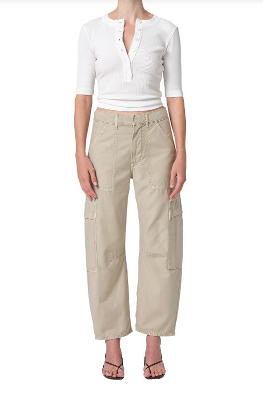 Marcelle Sateen Low Slung Cargo - Burnished Quartz