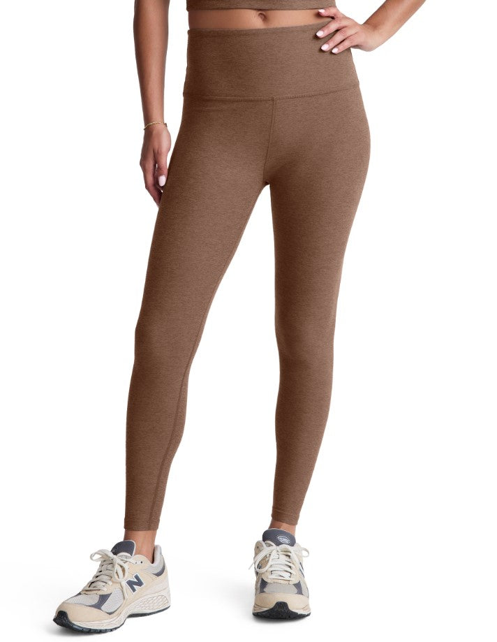 True Chocolate Heather Spacedye High Waist Midi Legging