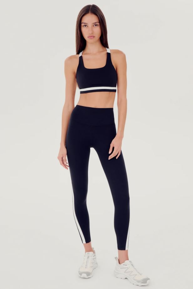 Miles High Waist Rigor 7/8 Legging - Black/White