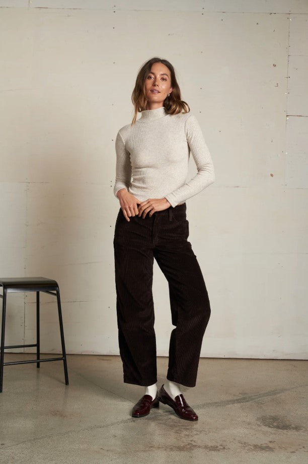 Noelle Rib Turtleneck Sweater - Oatmeal